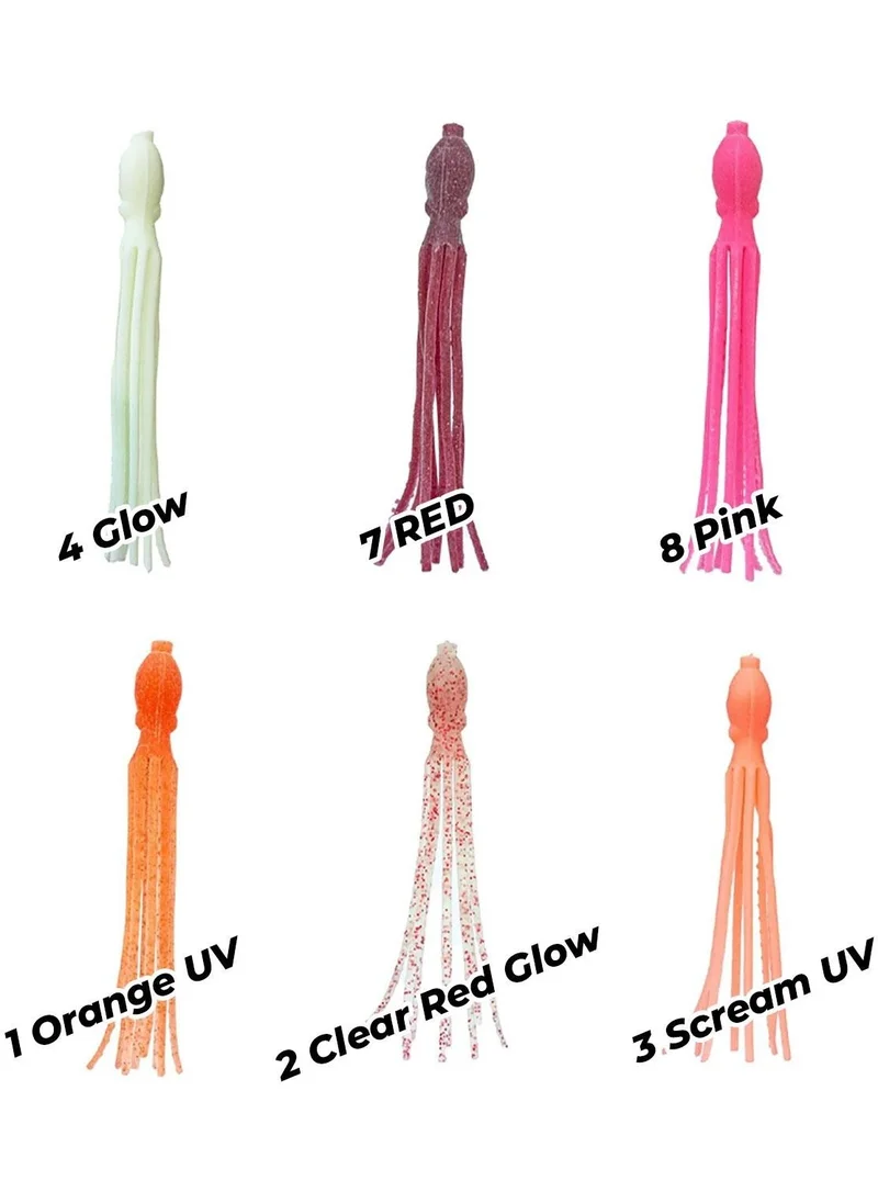 Ryuji Octopus 90MM 5 Pieces Octopus Silicone Bait 3 Cream UV