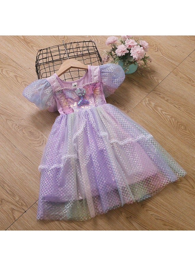 New Kidsren's Dress Girl Princess Dress One-year-old Dress Cos Performance Dress Gauze Summer Dress