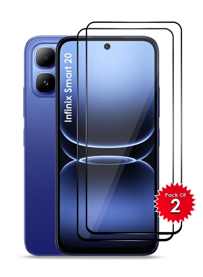 JOMILA Infinix Smart 20 Screen Protector 2 Pack - Premium Full Screen Tempered Glass For Infinix Smart 20 , High Transparency, Delicate Touch, Anti-Explosion, Smooth Arc Edges, Easy Installation - Image 1