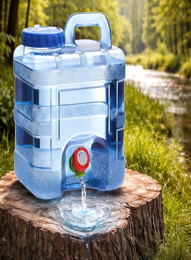 Nasmodo 15 Litre Camping Water Can with Tap Portable Camping Picnic Hiking Camping Water Tank Storage Container for Travelling Water Camper Dispenser Barrel with Faucet (Blue) - Image 1