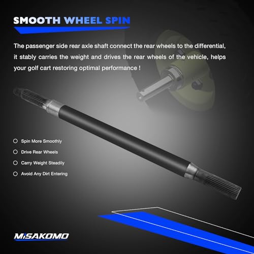 Misakomo EZGO Rear Axle Shaft Bearing Kit Fit for TXT Medalist 19942013 Golf Cart Passenger Side Right Replace 20377G12 16 34 Splined Axle Shaft with Seal - Image 3