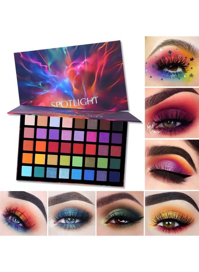 Ucanbe Spotlight Eyeshadow Palette + 15 PCS Eye Brushes Makeup Set, Professional 40 Color Matte Shimmer Glitter Eye Shadow Pallet Highly Pigmented Waterproof Long Lasting Make up Pallete - Image 3