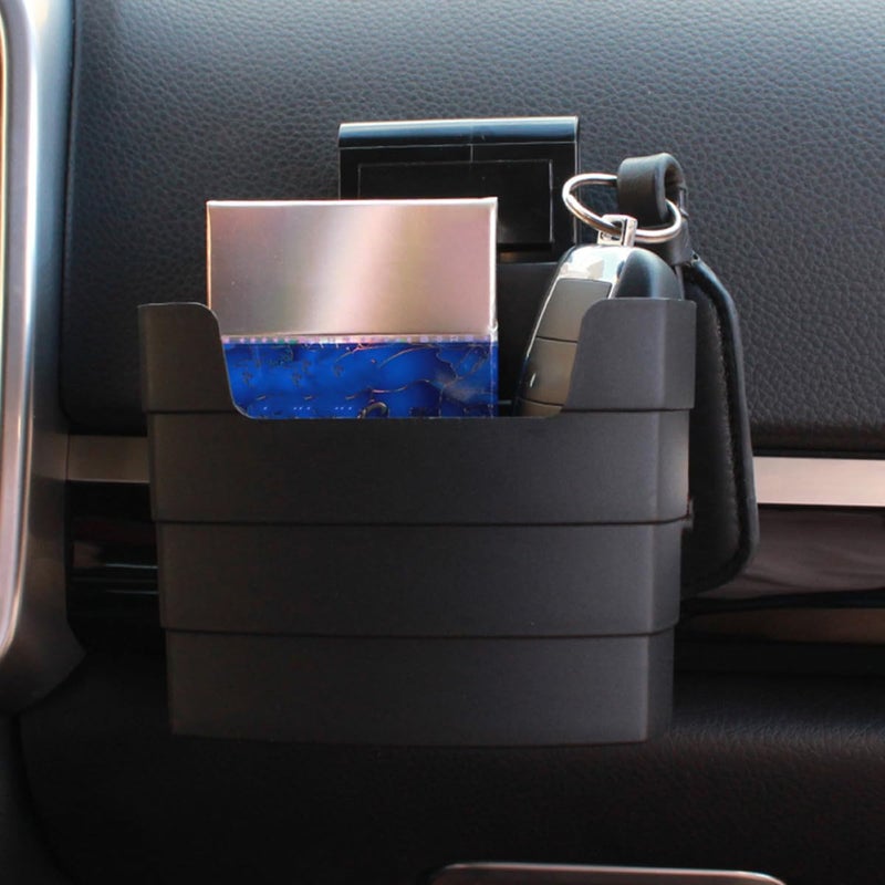 Car Cup Holder Air Vent Drink Holder French Fry Storage Box 2PCS Black - Image 5