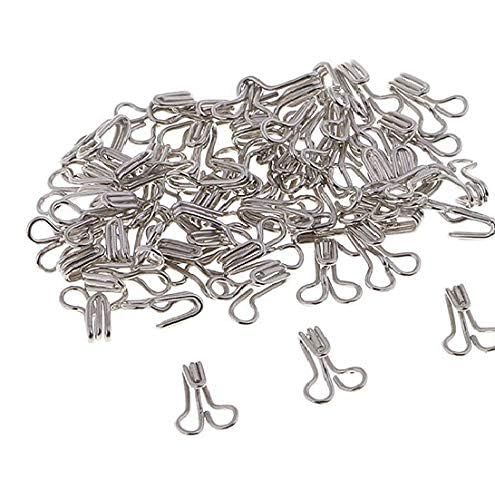 Awadh Metal Blouse Hook for Tailoring and Embroidery Silver Hook Eye Pack of 100 - Image 1