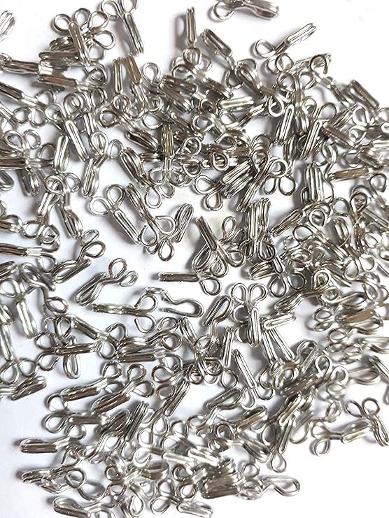 Awadh Metal Blouse Hook for Tailoring and Embroidery Silver Hook Eye Pack of 100 - Image 3