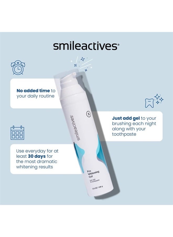 SmileActives Smileactives Pro Whitening Gel | Whiten Your Teeth as You Brush! Easy add to Toothpaste Whitening Gel for Long Lasting Bright White Teeth | No Extra time Out of Your Day! - 90 Day (3.8oz Bottle)  - Image 3