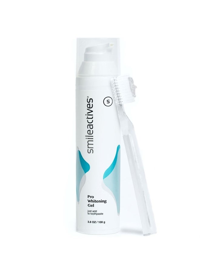SmileActives Smileactives Pro Whitening Gel | Whiten Your Teeth as You Brush! Easy add to Toothpaste Whitening Gel for Long Lasting Bright White Teeth | No Extra time Out of Your Day! - 90 Day (3.8oz Bottle)  - Image 1