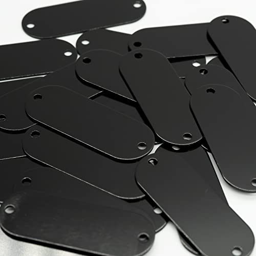 StayMax Aluminum Engraving Blanks Tags Stamping Blanks Tags with 2 Holes 25 Pack (Black) - Image 5
