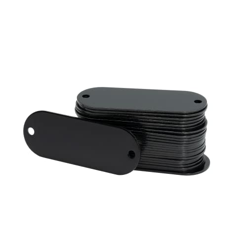 StayMax Aluminum Engraving Blanks Tags Stamping Blanks Tags with 2 Holes 25 Pack (Black) - Image 3