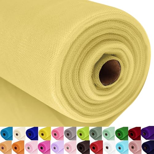Ableme Deco Gold Tulle Fabric Roll Spool Bolt (54 Inch by 40 Yards) Large Tulle Wedding Party Decoration, Tutu Skirt, Table Runner, Gift Wrapping, Bridal Shower, Soft & Drape (Antique Gold) - Image 1