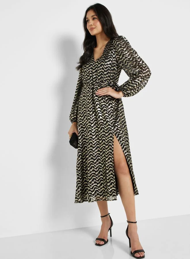 Little Mistress V-Neck Detail Dress