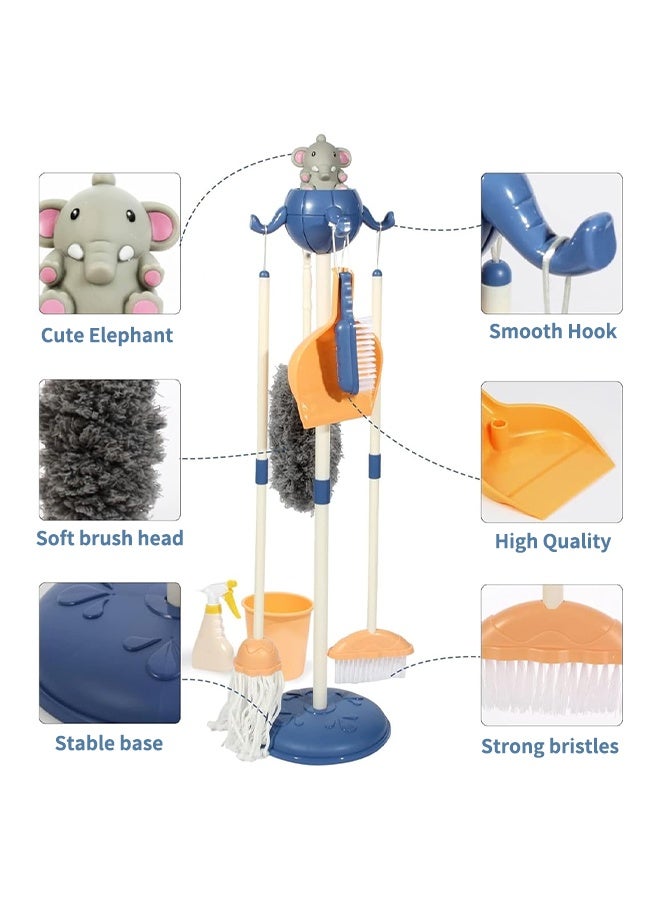 Kids Cleaning Set, 8pcs Housekeeping Play Set, Housekeeping Broom Mop Duster Dustpan Brushes and Organizing Stand, Household Tools Cleaning Toys Play Set, Pretend Play Set, Fun Cleaning Toys Gift for Toddlers Girls Boys Age 3-6  - Image 3