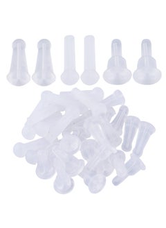 BronaGrand Silicone Earring Backs, 30pcs Clear, 3 Styles, Secure, Hypoallergenic, Replacement for Hook Earring