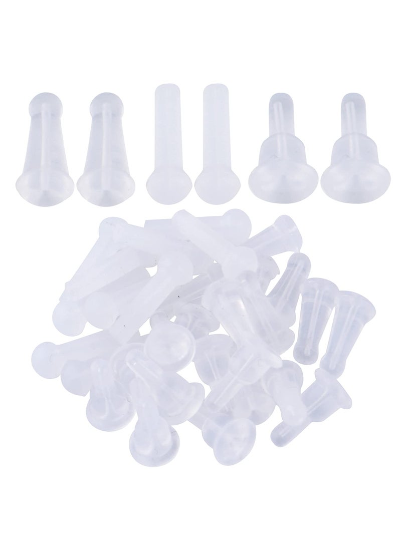 BronaGrand BronaGrand Silicone Earring Backs, 30pcs Clear, 3 Styles, Secure, Hypoallergenic, Replacement for Hook Earring  - Image 1