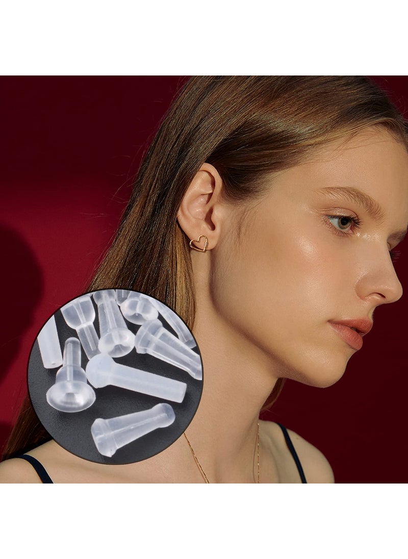 BronaGrand BronaGrand Silicone Earring Backs, 30pcs Clear, 3 Styles, Secure, Hypoallergenic, Replacement for Hook Earring  - Image 5