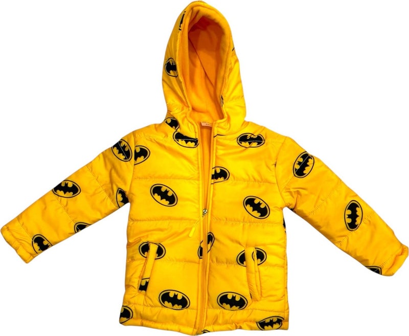 Sedirli Batman Puffer Unisex Children's Jacket Fleece Lined Thick Waterproof Hooded Printed Winter Puffer Jacket - Image 1