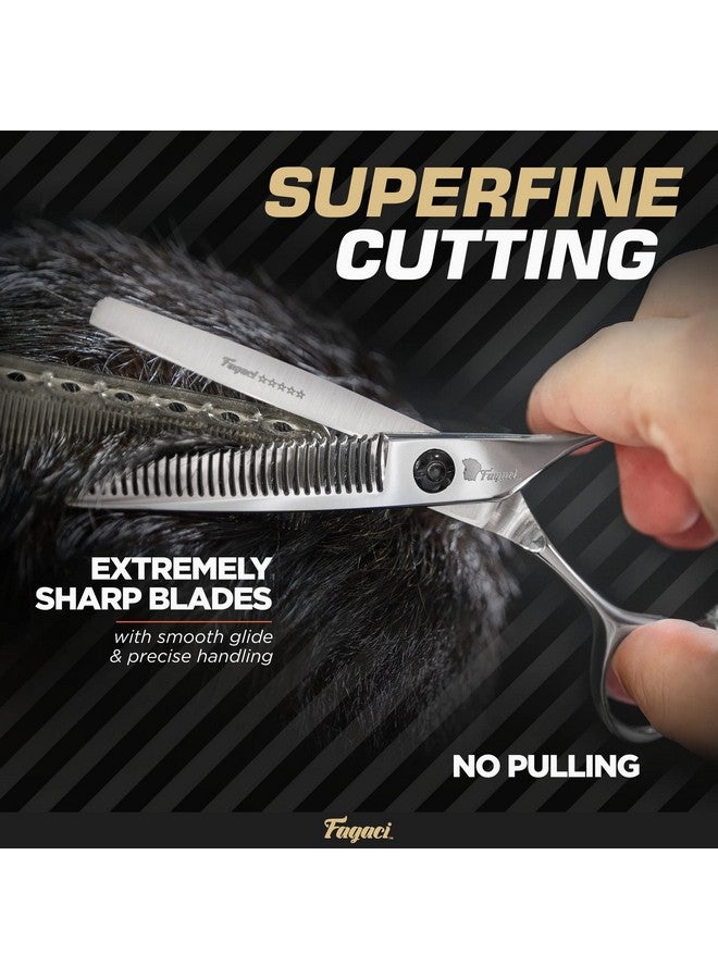 Fagaci Fagaci Thinning Shears 6 Inch with Extremely Sharp Blades, Professional Hair Thinning Scissors, Durable, Smooth Motion & Fine Cut, Thinning Scissors with Sheath, Cleaning Leather, Key&Rings - Image 2