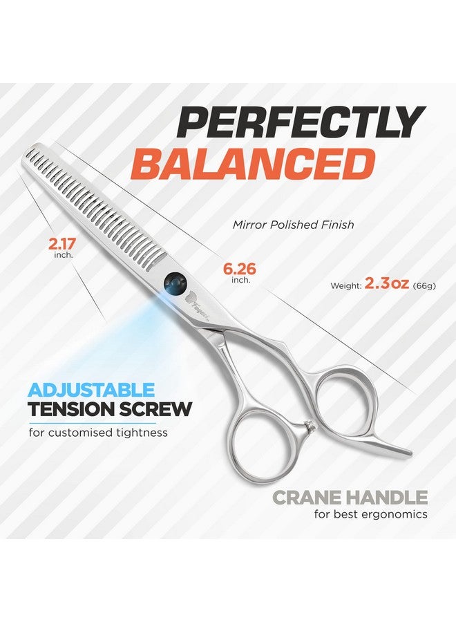 Fagaci Fagaci Thinning Shears 6 Inch with Extremely Sharp Blades, Professional Hair Thinning Scissors, Durable, Smooth Motion & Fine Cut, Thinning Scissors with Sheath, Cleaning Leather, Key&Rings - Image 5