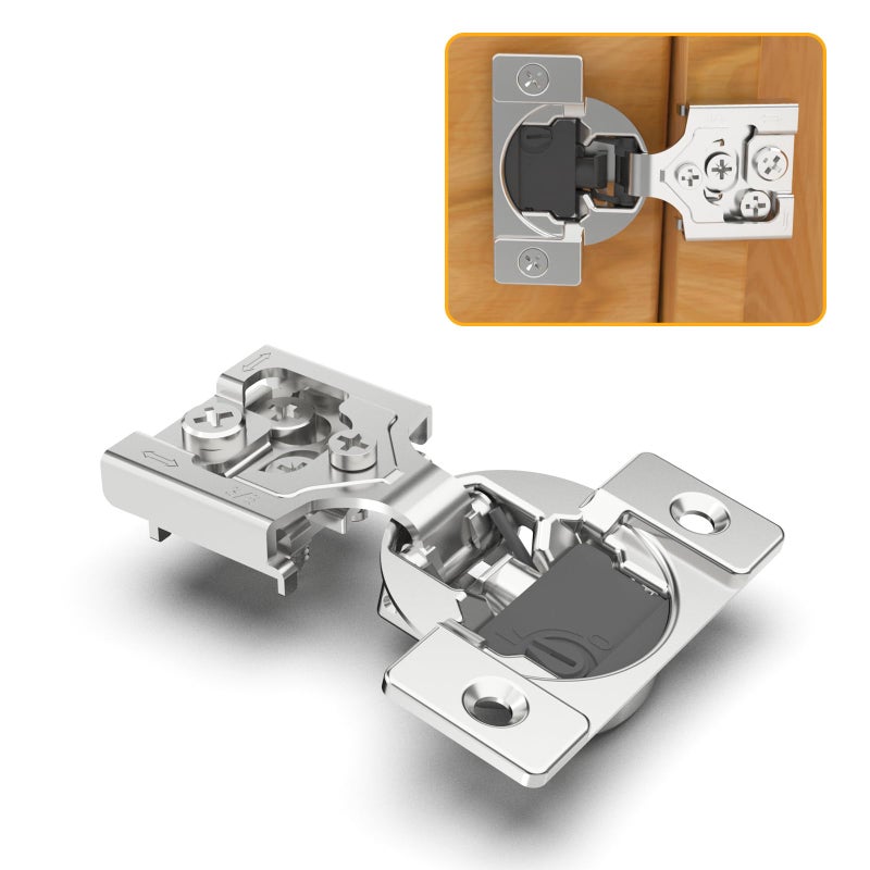 Chibery 10 Pack 38 Overlay 4D Soft Close Concealed Hinges for Face Frame Door Adjustable Closing Speed Smooth Slow Self Close Hinges Satin Nickel 105 Open Angle Stainless Steel Cabinet Hinges - Image 2