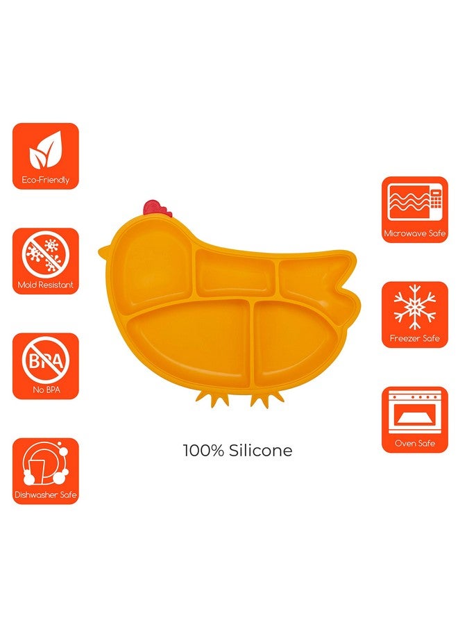 Innobaby Din Din Smart Silicone Suction Chicken Plate for Children, Yellow - Image 4