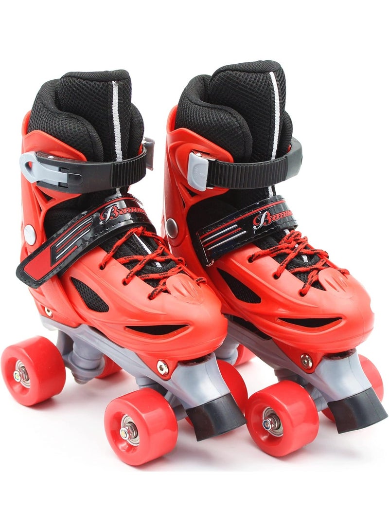 Generic Adjustable 4-Wheel Roller Skates for Kids Double Row, Indoor/Outdoor Boys & Girls, 4 Sizes & 3 Colors can choose  - Image 1