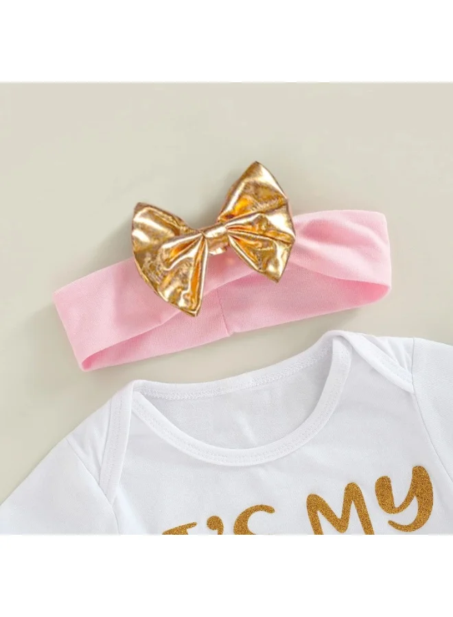 Matching Family Outfits Matching Family Outfits – Baby Girl First Birthday Outfit with Printed Onesie, Tutu Skirt & Hairband (3-Piece Set)