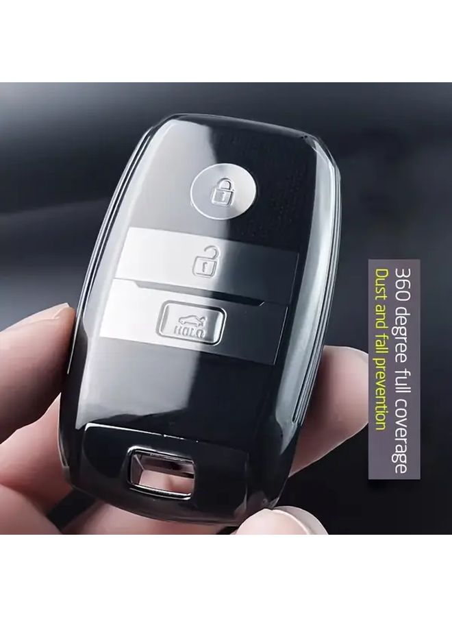 TPU Car Key Fob Protector Transparent Black For Kia K3 K5 Sorento Ceed - Image 1