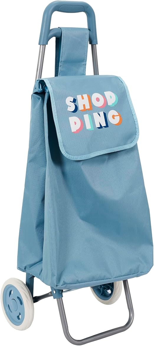 Home Dwell 2-Wheel Shopping Trolley | Blue | Foldable, Lightweight & Spacious Trolley for Groceries, Laundry & Everyday Use - Image 3