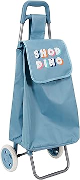 Home Dwell 2-Wheel Shopping Trolley | Blue | Foldable, Lightweight & Spacious Trolley for Groceries, Laundry & Everyday Use - Image 2