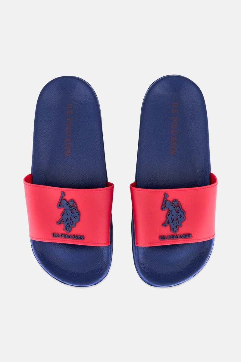 U.S. Polo Assn. Men Rubber Brand Logo Slip On Slide, Multicolor - Image 2