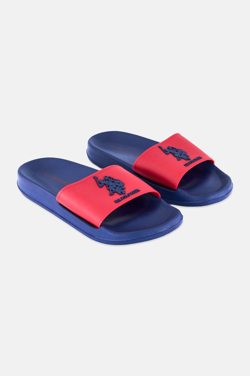 U.S. Polo Assn. Men Rubber Brand Logo Slip On Slide, Multicolor - Image 1