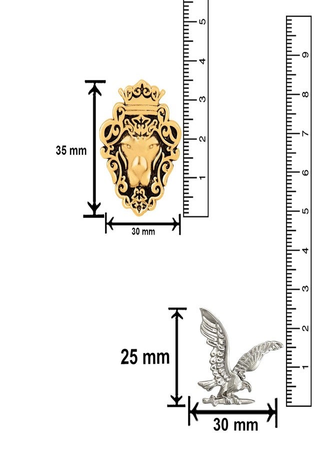 Mahi Classic Combo of Eagle-Shaped and Lion-Shaped Lapel Pin/Wedding Brooch for Men CO1104989M - Image 5