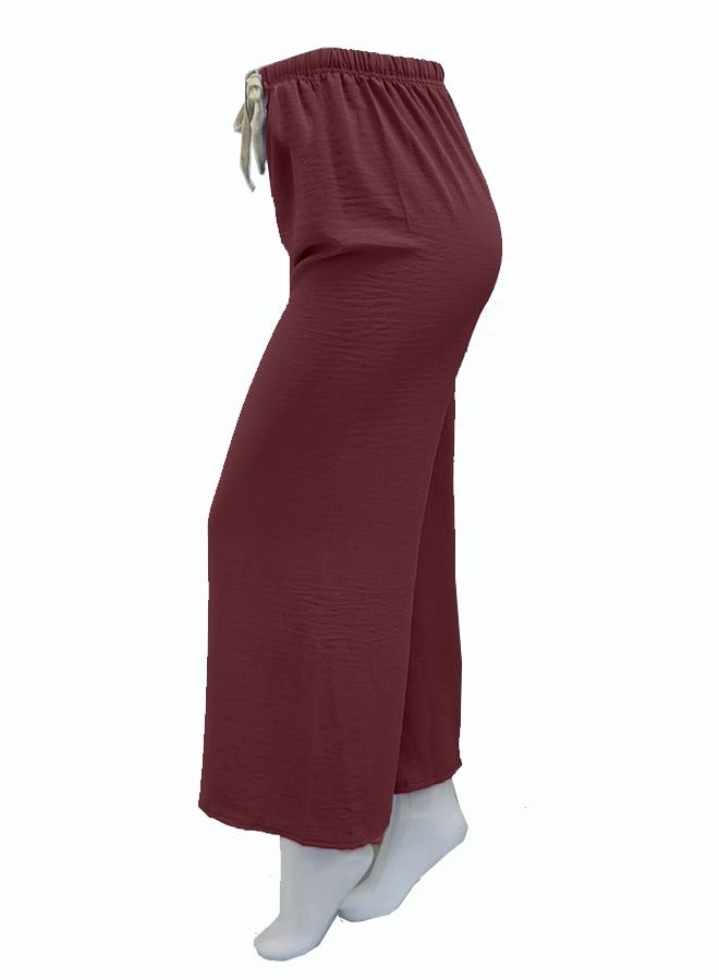 SD Wide Leg Pants With Elastic Waist