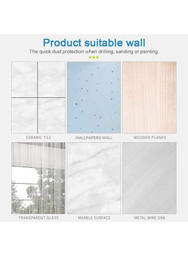 erorex 5 Rolls Dust Sheets Roll Plastic Masking Film Rolls Pre-Taped Dust Sheets Adhesive Dust Sheet Roll Dust-Proof & Waterproof Shields for Painting, Decorating, Furniture Covering (55cm*20m)100pcs - Image 3