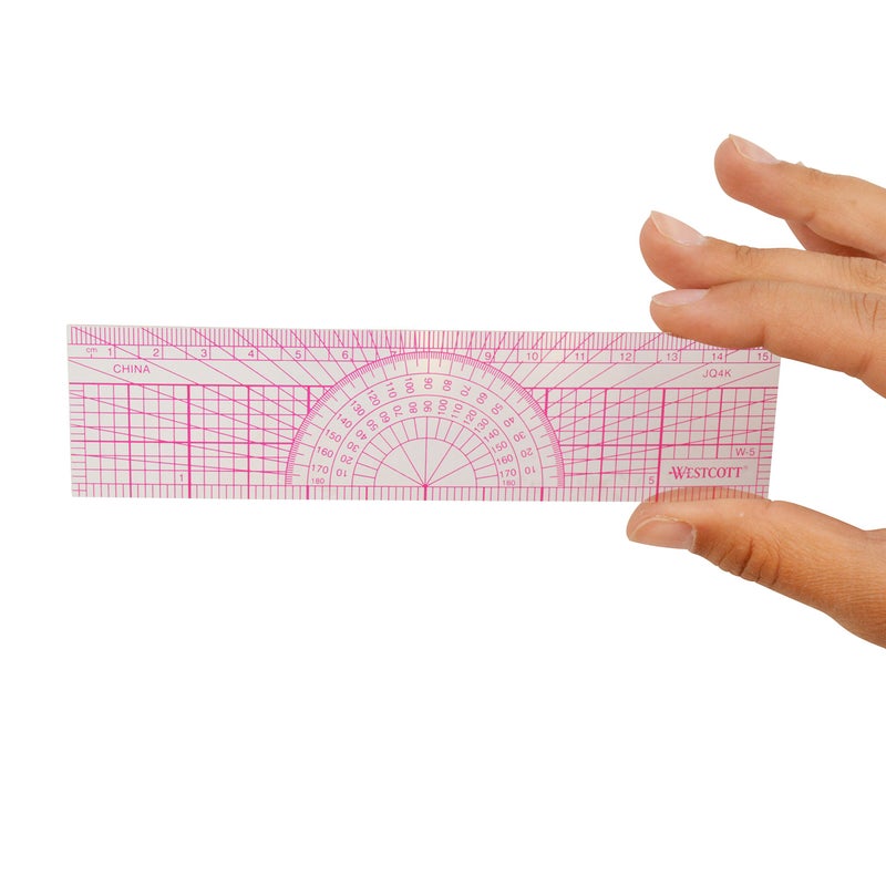 Westcott Protractor Ruler, 6", 15cm, Transparent (W-5) - Image 2