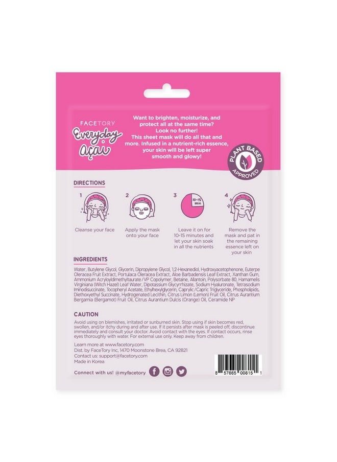 FACETORY FACETORY K Beauty Face Mask Skin Care - EVERYDAY 8 COLLECTION Sheet Mask Set | Natural Premium Korean Face Mask For All Skin Types - No Sulfates No Parabens (8 pc)  - Image 2