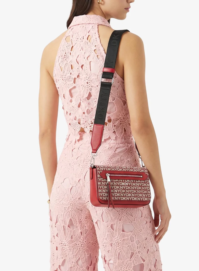DKNY BRIGHT RED Bryant Ave Medium Flap Crossbody for Women | Best Price UAE