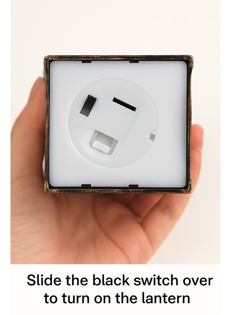 مصباح جو احتفالي صغير، لون ذهبي، فانوس زخرفي خفيف الوزن وقابل للحمل (ذهبي)، عبوة واحدة، 5.5 × 5.5 × 10.5 سم - Image 5