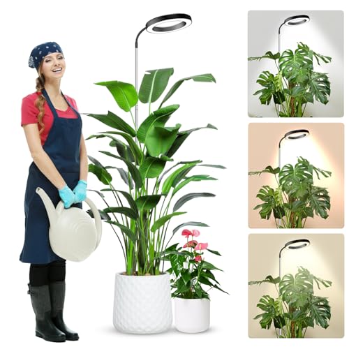 Wolezek Grow Lights for Indoor Plants Full Spectrum, 80 LEDs 3 Colors Grow Light, 65in Large Plant Lights for Indoor Growing with 360°Gooseneck, 6/12/16H Timer, 5 Brightness, Height Adjustable, Black - Image 1