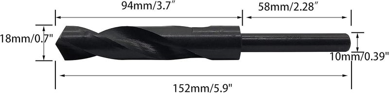 NACX 18mm(23/32-Inch) Reduced Shank Drill Bit, 1/2” Shank High Speed Steel Twist Drill Bit HSS-9341 for Aluminum Plate Copper Wood Stainless Steel - Image 2