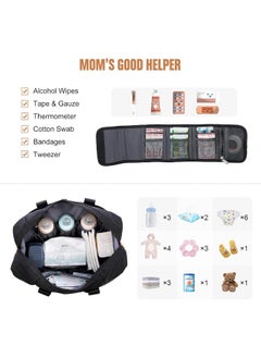 Lovevook LOVEVOOK Baby Diaper Bag, Multifunction Baby Bags with Changing Pad & Insulated Pockets, Waterproof Design and Stylish, Perfect for Mom and Dad, Black  - Image 4