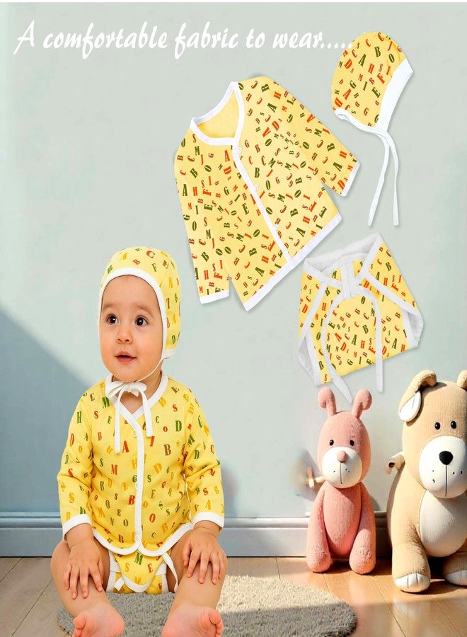 Toddylon New Born Baby Clothes Jhabla Set | Baby Dress | Infants Clothing | Shirt | Nappy | Caps | Cotton | Sleepwear | Casual | Gift Combo (Multicolor, 0-6 Months) - Image 3