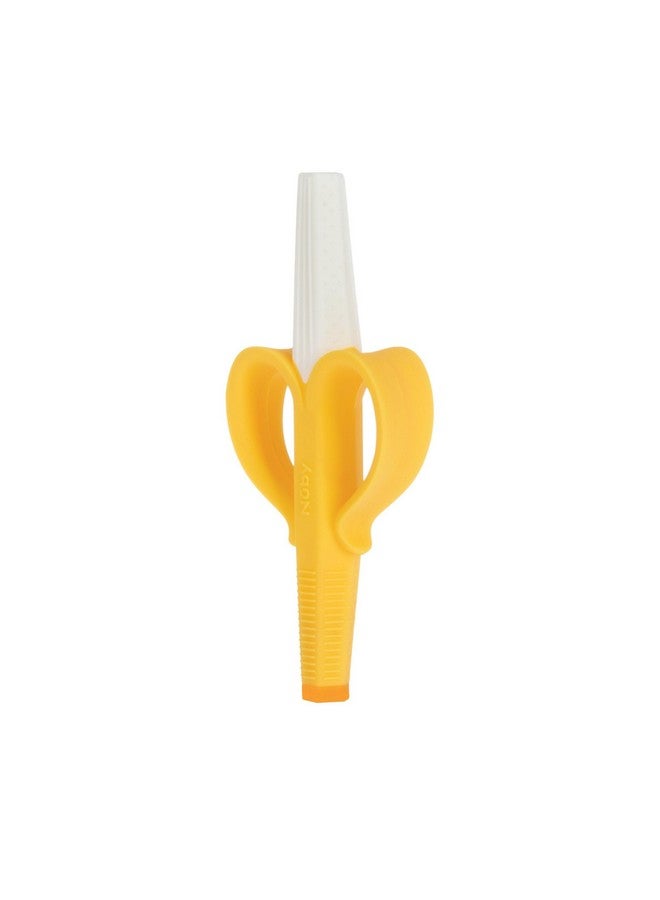 Nuby Banana Hollow Tube Silicone Teething Toy - Gum Massaging Baby Teething Relief Toy for 3+ Months - Image 2