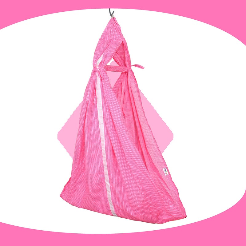 SafeChamp Small Dots Baby Cradle Cloth with Seperator (Pink) - Image 1