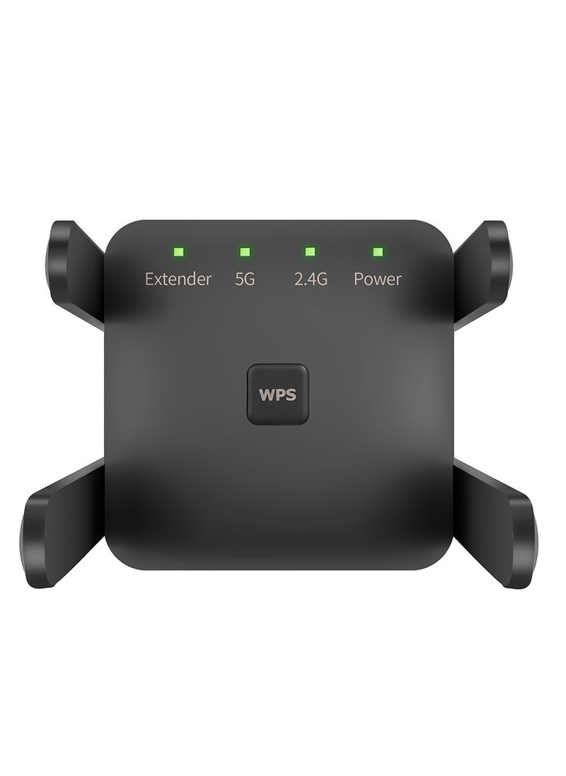 Generic 1200Mbps Dual Frequency 2.4G/5G  WiFi Range Extender for Home Office Black  - Image 2