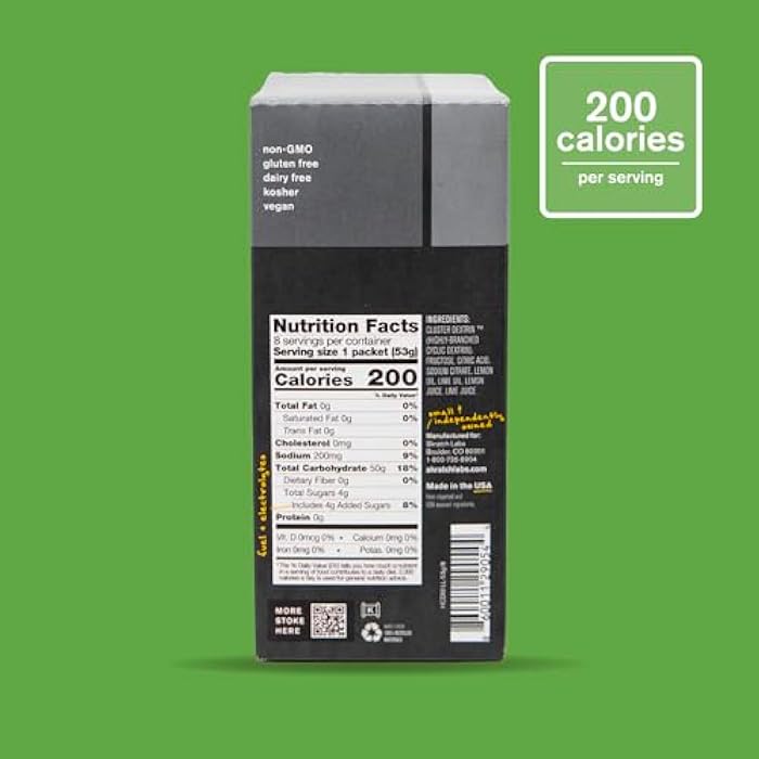 Skratch Labs Super High-Carb Drink Mix Packets - Carbohydrate Powder - Cluster Dextrin and Electrolytes - Endurance Energy- Energy Gel Alternative - Lemon/Lime - 8 Single Serving Packets - Non-GMO - Image 2