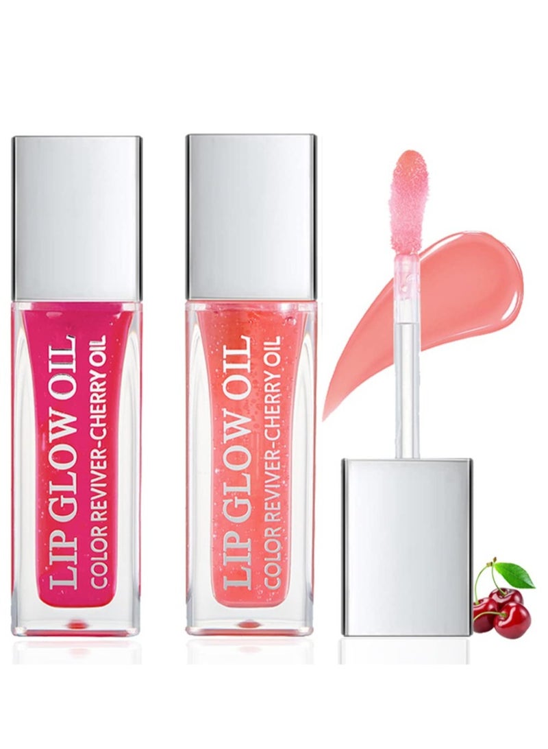 SYOSI Plumping Lip Oil Hydrating Lip Gloss Tinted Lip Balm Lip Care Transparent Toot Lip Oil Long Lasting Nourishing Lip Glow Oil Non Sticky Big Brush Head Glitter Shine Primer Lip Tint - Image 1
