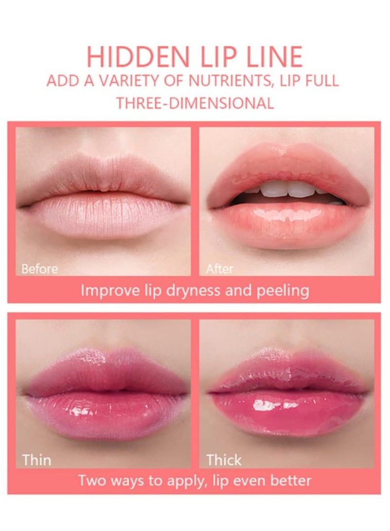 SYOSI Plumping Lip Oil Hydrating Lip Gloss Tinted Lip Balm Lip Care Transparent Toot Lip Oil Long Lasting Nourishing Lip Glow Oil Non Sticky Big Brush Head Glitter Shine Primer Lip Tint - Image 5