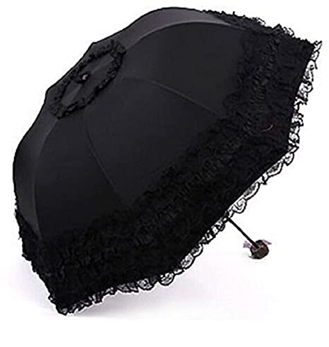 Milcraft Travel Umbrella Folding UV Resistance Princess Lace Parasol Umbrellas Sun Umbrella for Women Girls - Image 1