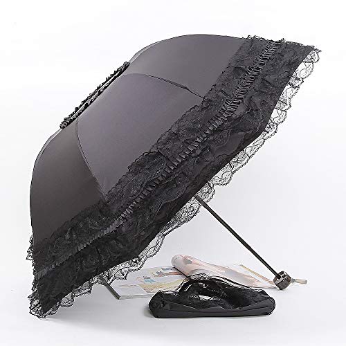 Milcraft Travel Umbrella Folding UV Resistance Princess Lace Parasol Umbrellas Sun Umbrella for Women Girls - Image 2